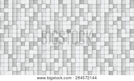 3d Rendered Texture Of Small White Cubes At Different Heights.
