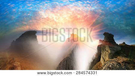 Crimean Rocks Dawn Sunrise