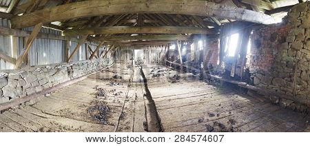 Ruined Old Barn In The Carpathians