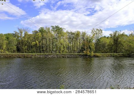 Autumn Foliage On The Erie Canal At Spencerport, Ny