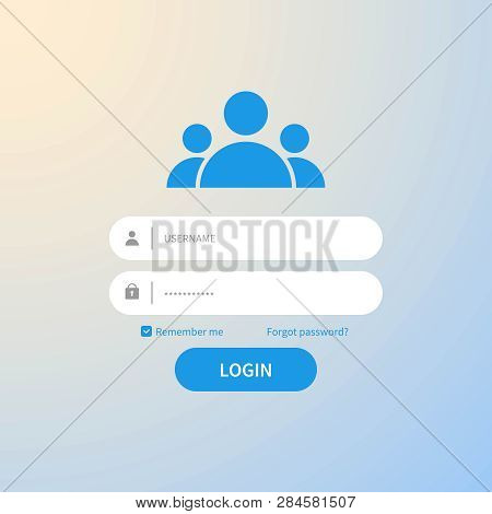 Register Page Design. Login Form Account User Password Identity Ui Web Log Screen Security Profile P