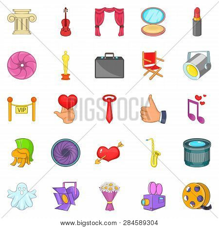 Gaiety Icons Set. Cartoon Set Of 25 Gaiety Icons For Web Isolated On White Background