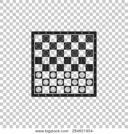 Board Game Of Checkers Icon Isolated On Transparent Background. Ancient Intellectual Board Game. Che