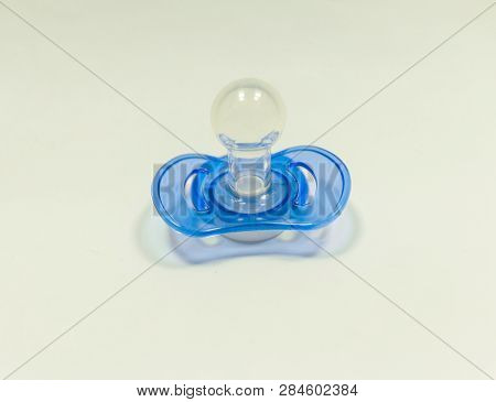 Baby Silicone Pacifier In Green Color. Baby Green Pacifier With Rubber Soother Isolated On White Bac