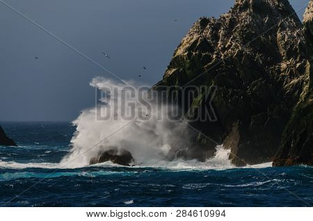 The Shag Rocks Are Six Small, Uninhabited, Islands On The Most Western Part Of South Georgia. They A
