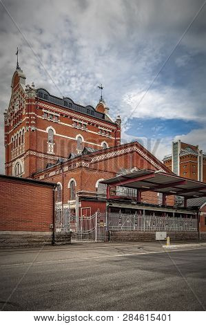 Ahus, Sweden - July 22, 2009: The Absolut Vodka Distillery Situated In The Swedish Town Of Ahus.
