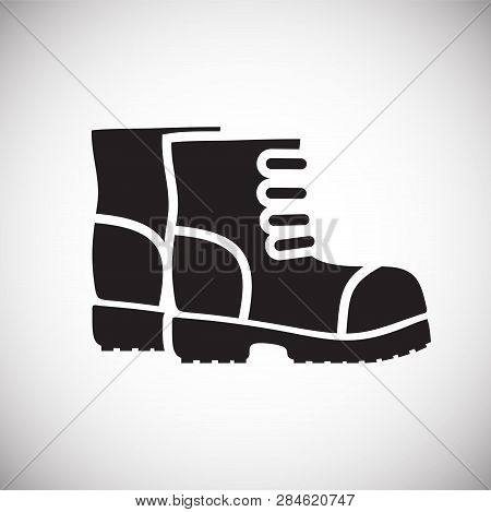 Motorcycle Boots Icon On White Background For Graphic And Web Design, Modern Simple Vector Sign. Int
