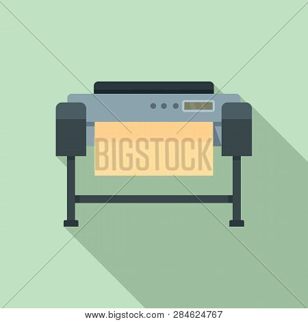 Printer Plotter Icon. Flat Illustration Of Printer Plotter Vector Icon For Web Design