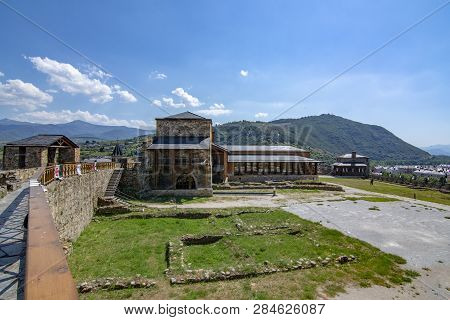 Ponferrada, Leon, Spain; June 2017: View Of Templar Castle In The  City Of Ponferrada Province Of Le