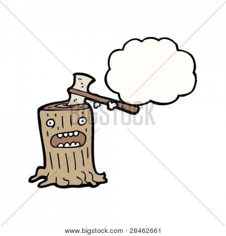 AXE i trädet stump seriefigur