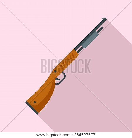 Police Shotgun Icon. Flat Illustration Of Police Shotgun Vector Icon For Web Design