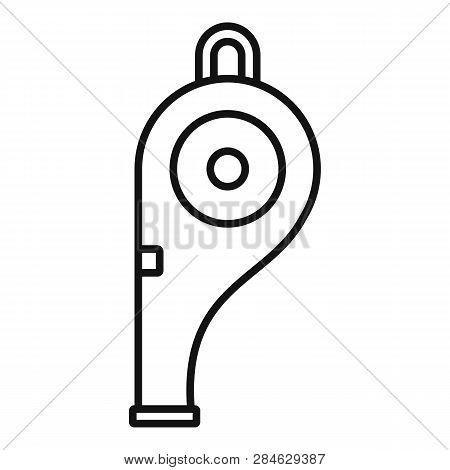 Police Whistle Icon. Outline Police Whistle Vector Icon For Web Design Isolated On White Background