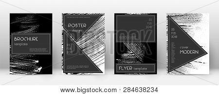 Cover Page Design Template. Black Brochure Layout. Beauteous Trendy Abstract Cover Page. Black And W