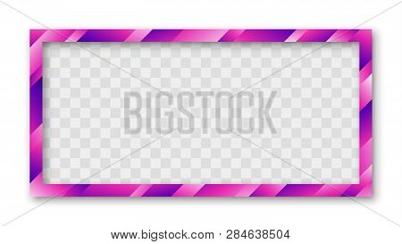 Colored Trendy Gradient Frame With Bland Shadows Isolated On White Background. Abstract Colorful Rec