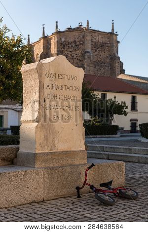 A Childs Bicycle Thrown Next To Monolith That Marks The Place The Room Of The House Where Hernan Cor