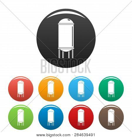 Water Farm Reserve Icons Set 9 Color Vector Isolated On White For Any Design