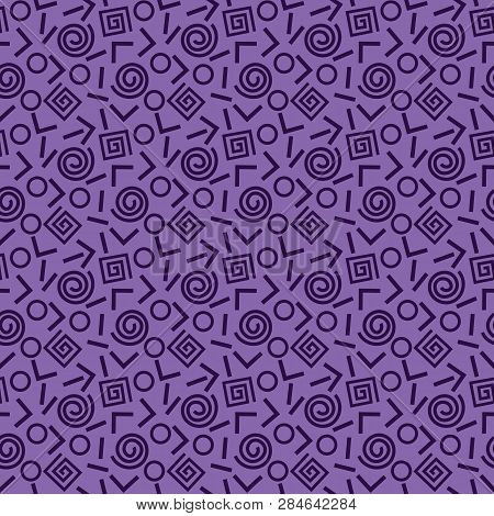 Memphis Swiss Style Seamless Pattern. Flat Geometric Childlike Isolated Vector Pattern. Bright Decor