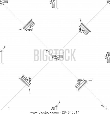 Wood Wheelbarrow Pattern Seamless Vector Repeat Geometric For Any Web Design
