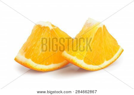 Orange Fruit Slice Isolated On White Background