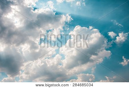 White Clouds Floating In The Sky On A Sunny Day