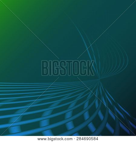 Beautiful Blue Abstract Magic Energy Electric Spiral Twisted Cosmic Fire Lattices From Lines, Strips