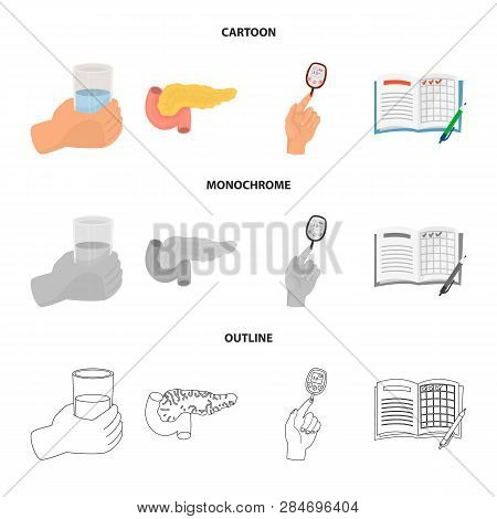 Vector Illustration Of Diet And Treatment  Logo. Collection Of Diet And Medicine Stock Vector Illust