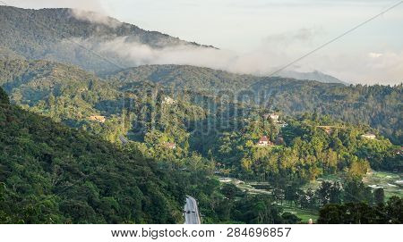 Mountain Scenery Of Cameron Highlands, Malaysia. Developed In The 1930s, The Cameron Is One Of The O