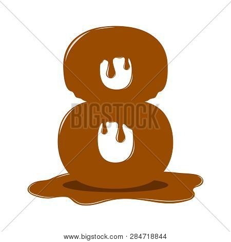 Chocolate Figure Eight. Vector Chocolate Figures. Delicious Chocolate Figures.