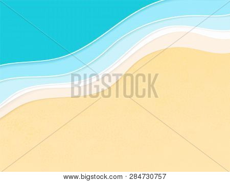 Water Made Of Multi Layered Paper. Summertime Background.
