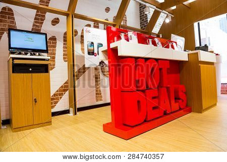 Inside Interior Of A Virgin Mobile  Store