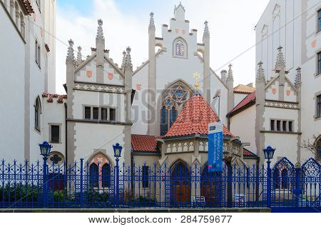Prague, Czech Republic - January 23, 2019: Maisel Synagogue, Jewish Quarter (josefov), Prague, Czech