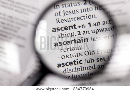 The Word Or Phrase Ascertain In A Dictionary Book.