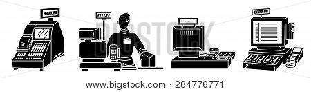 Cashier Icons Set. Simple Set Of Cashier Vector Icons For Web Design On White Background