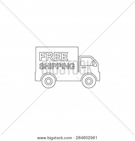 Free Delivery. Simple Flat Vector Icon Illustration. Outline Line Symbol - Editable Stroke