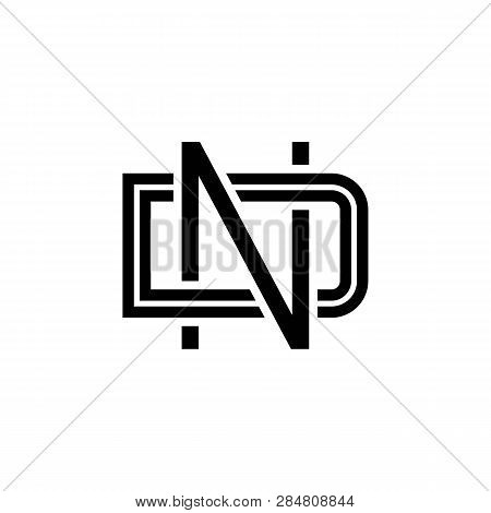 Dn Letter Combination Logo Icon Isolated On White Background