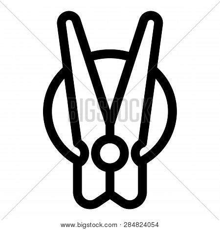Clothes Clamp Icon. Outline Clothes Clamp Vector Icon For Web Design Isolated On White Background