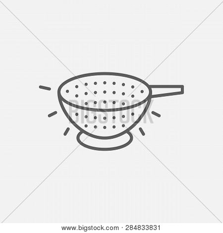 Colander Icon Line Symbol. Isolated Vector Illustration Of Colander Icon Sign Concept For Your Web S