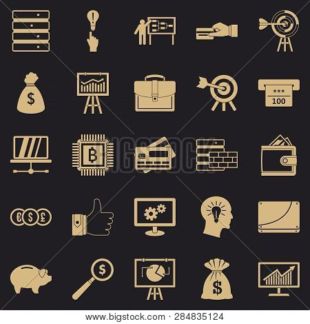 Stockbroker Icons Set. Simple Set Of 25 Stockbroker Vector Icons For Web For Any Design