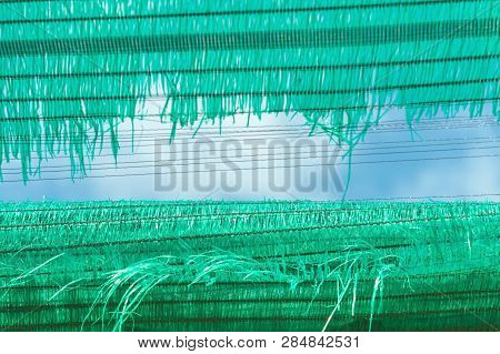 The Old Green Sun Protection Mesh And Lack. Can Not Prevent Sunlight.