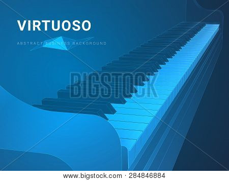 Abstract Modern Business Background Vector Depicting A Virtuoso In Shape Of A Grand Piano Keyboard O