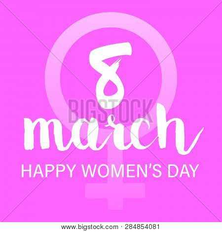 8 March Happy Women's Day Text Design