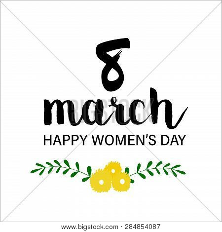 8 March Happy Women's Day Text Design