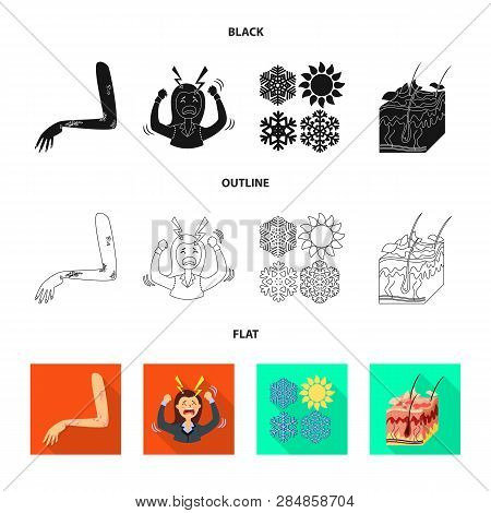 Vector Illustration Of Medical And Pain  Sign. Set Of Medical And Disease Vector Icon For Stock.