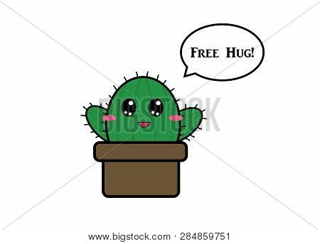 Green Cactus Plant Free Hug Png Illustration