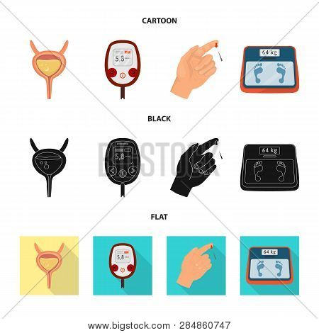 Vector Design Of Diet And Treatment  Logo. Collection Of Diet And Medicine Stock Vector Illustration