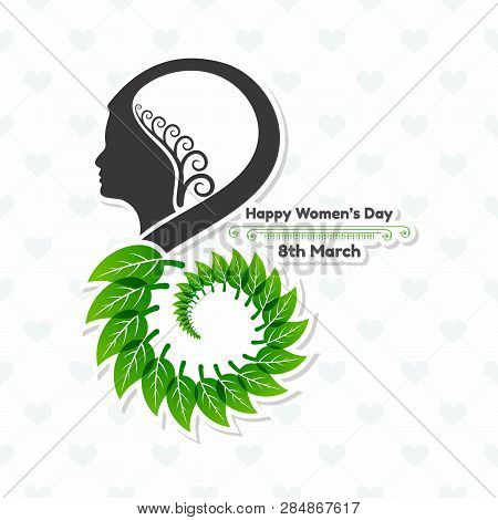 Happy Women's Day Greeting Card. Postcard On March 8