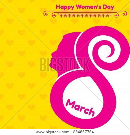 Happy Women's Day Greeting Card. Postcard On March 8