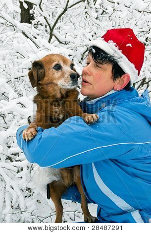 Frau mit Hund