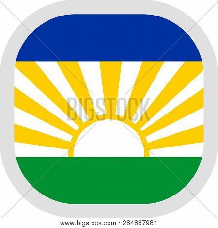 Icon Square Shape With Flag On White Background
