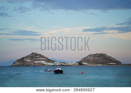 Beautiful View That You Can Admire After Sunset From Kalafaty Beach,mykonos, Greece